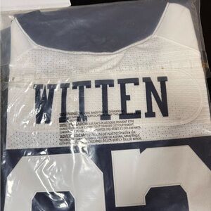 White and Navy WITTEN signed Football Jersey W/COA